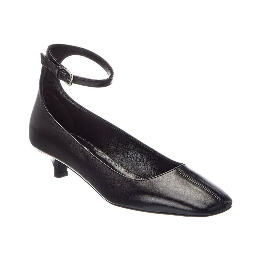Toteme Logo Leather Pump, Black